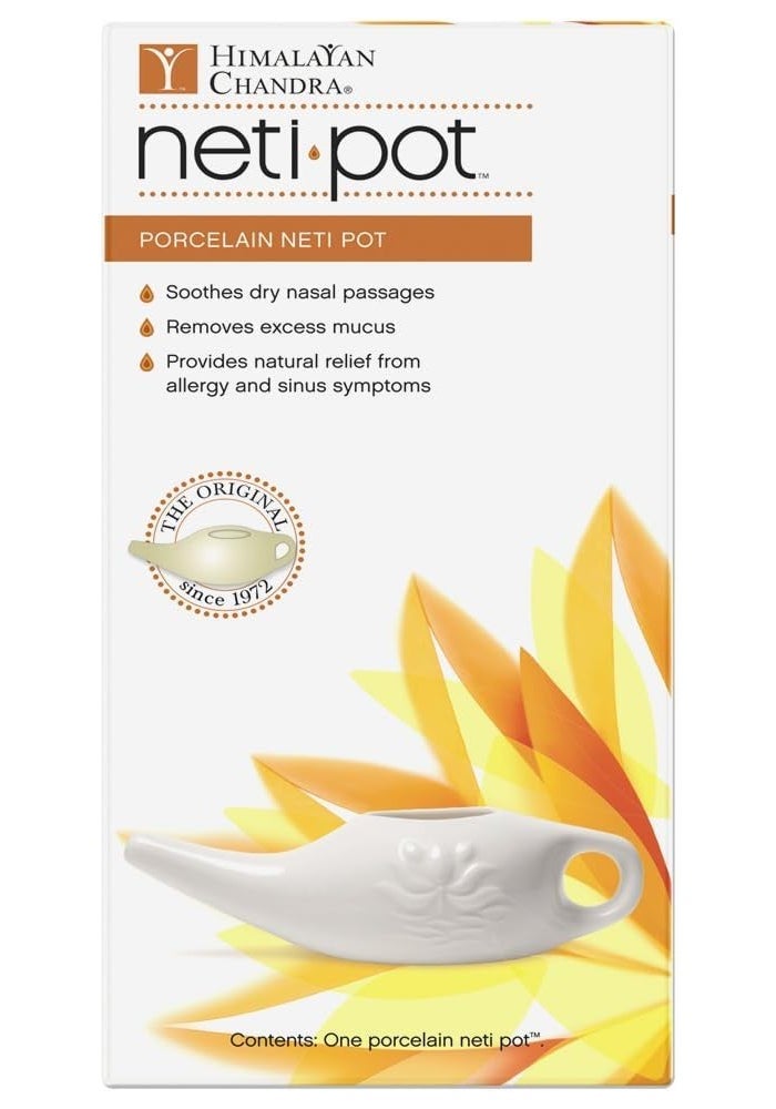 Himalayan Chandra Porcelain Neti Pot for Nasal Cleansing and Allergy Relief - Image 2